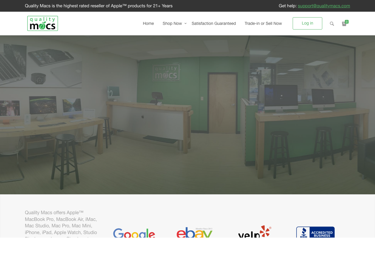 Screenshot of the Quality Macs website